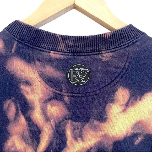 Vintage STARTER Upcycled Bleach-Dyed Crew Neck Pullover Sweatshirt Women’s MED - Picture 6 of 7